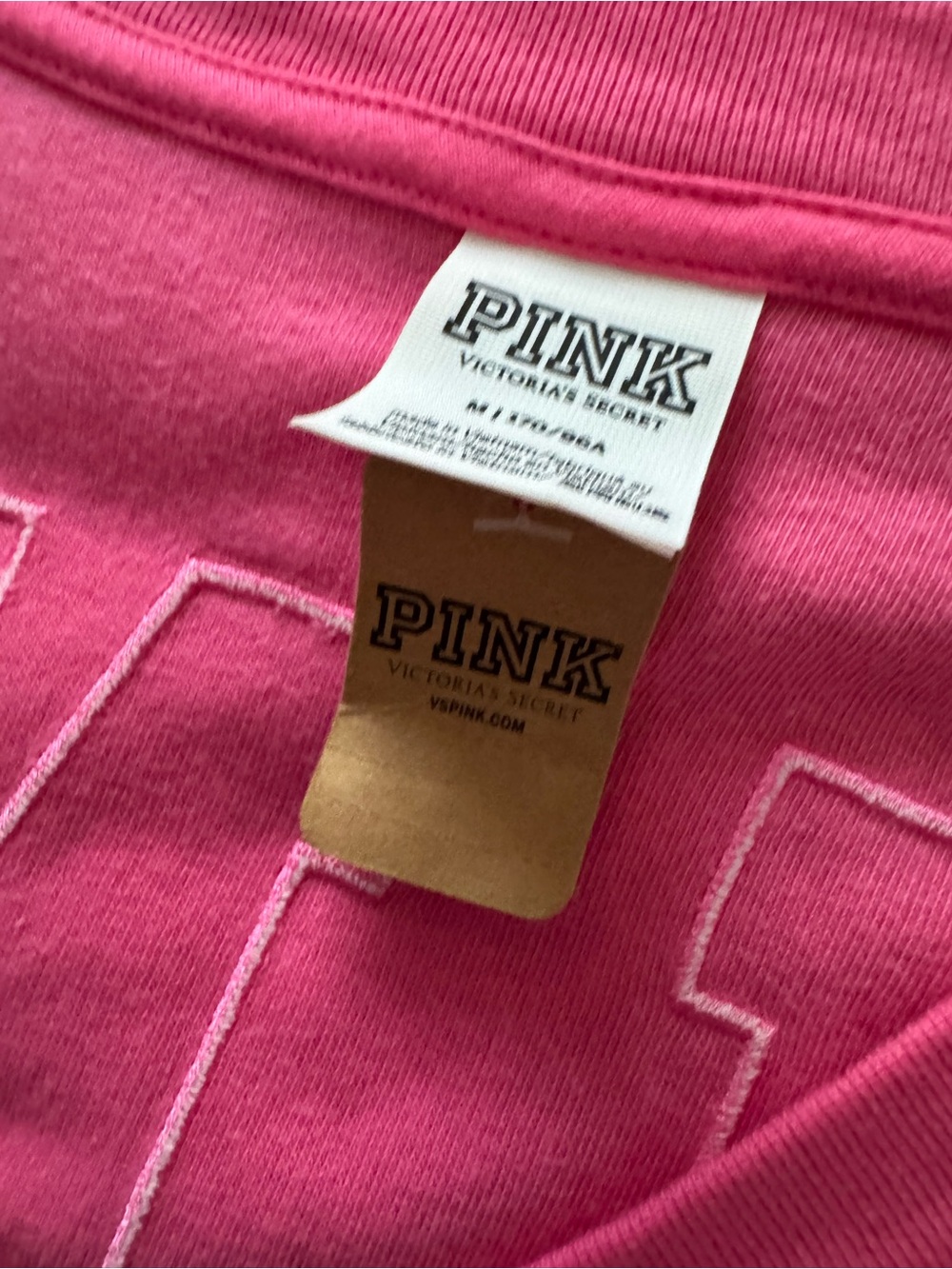 PINK VICTORIA’S SECRET PULLOVER VELOUR SWEATSHIRT V NECK TOP SZ M NWT - Picture 5 of 5